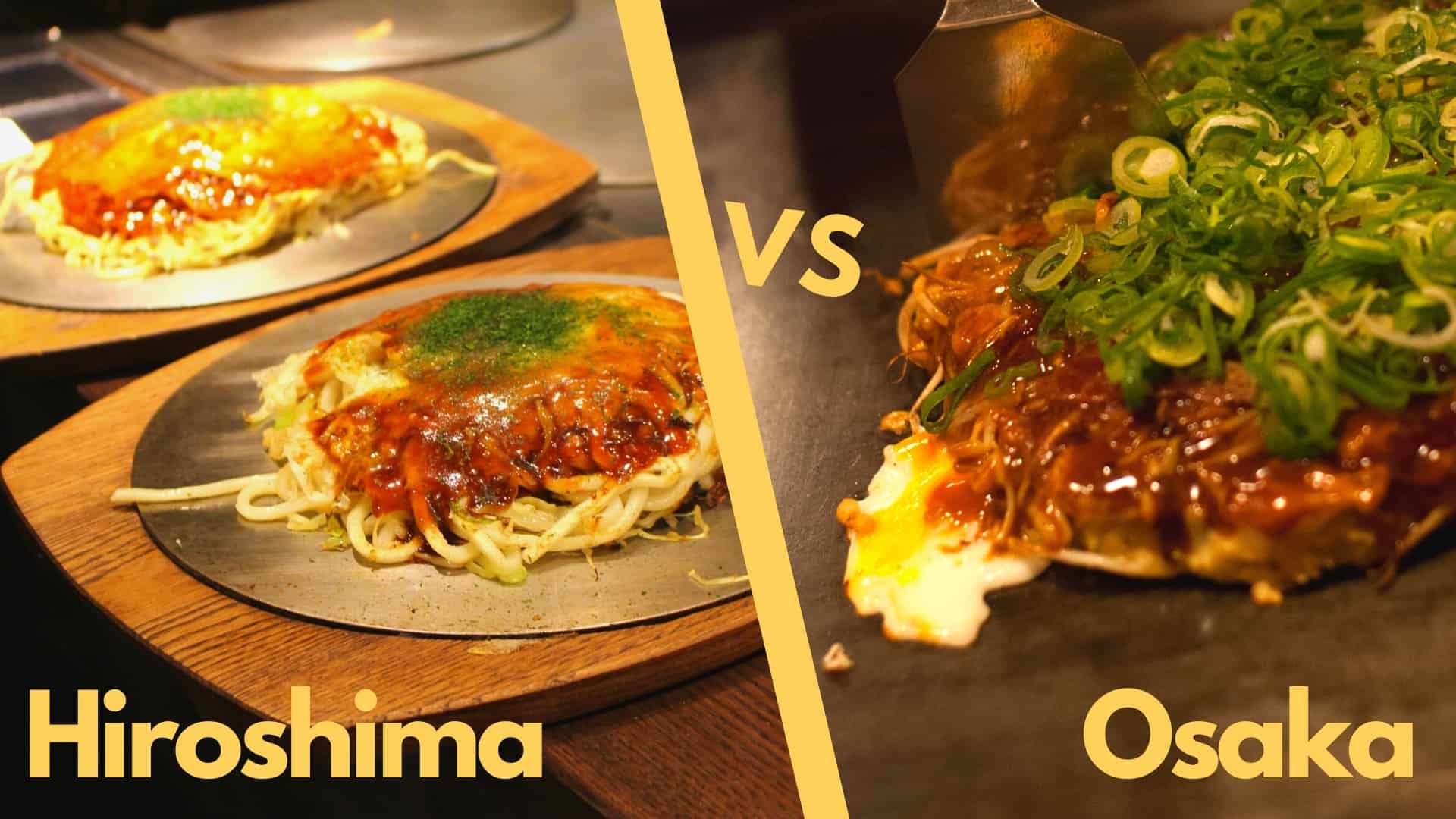 Hiroshima vs Osaka stil okonomiyaki