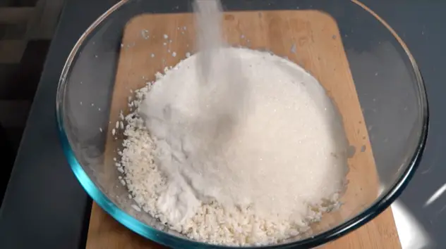 Suman Malagkit Recipe adding the sugar to the rice