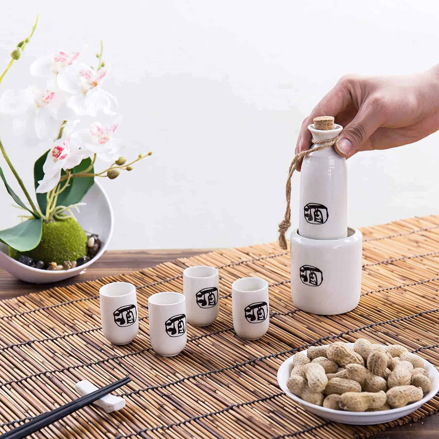Best Budget Sake Warmer: MyGift 6-Piece Japanese Style Ceramic Sake Set