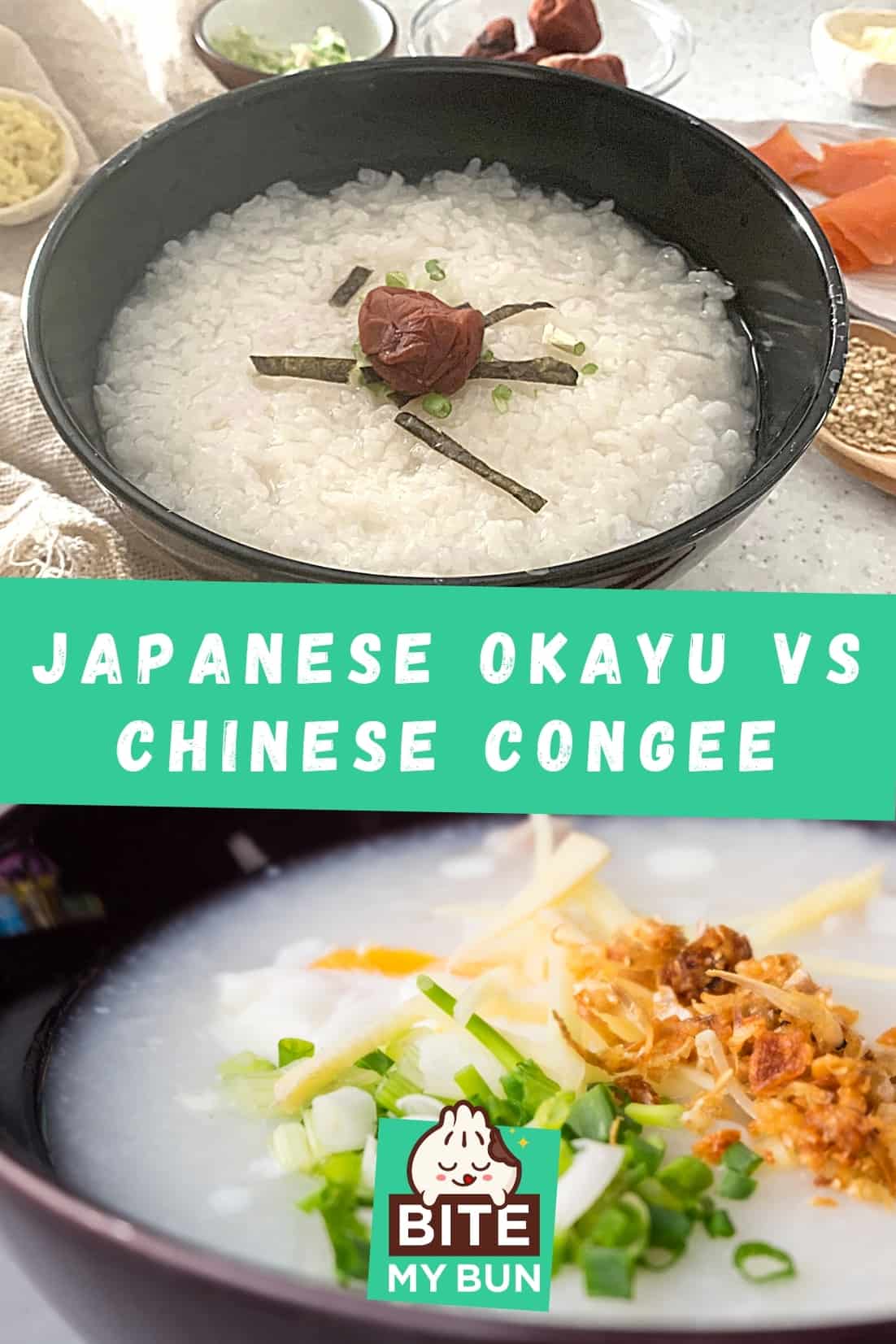 Okayu japonés vs congee chino