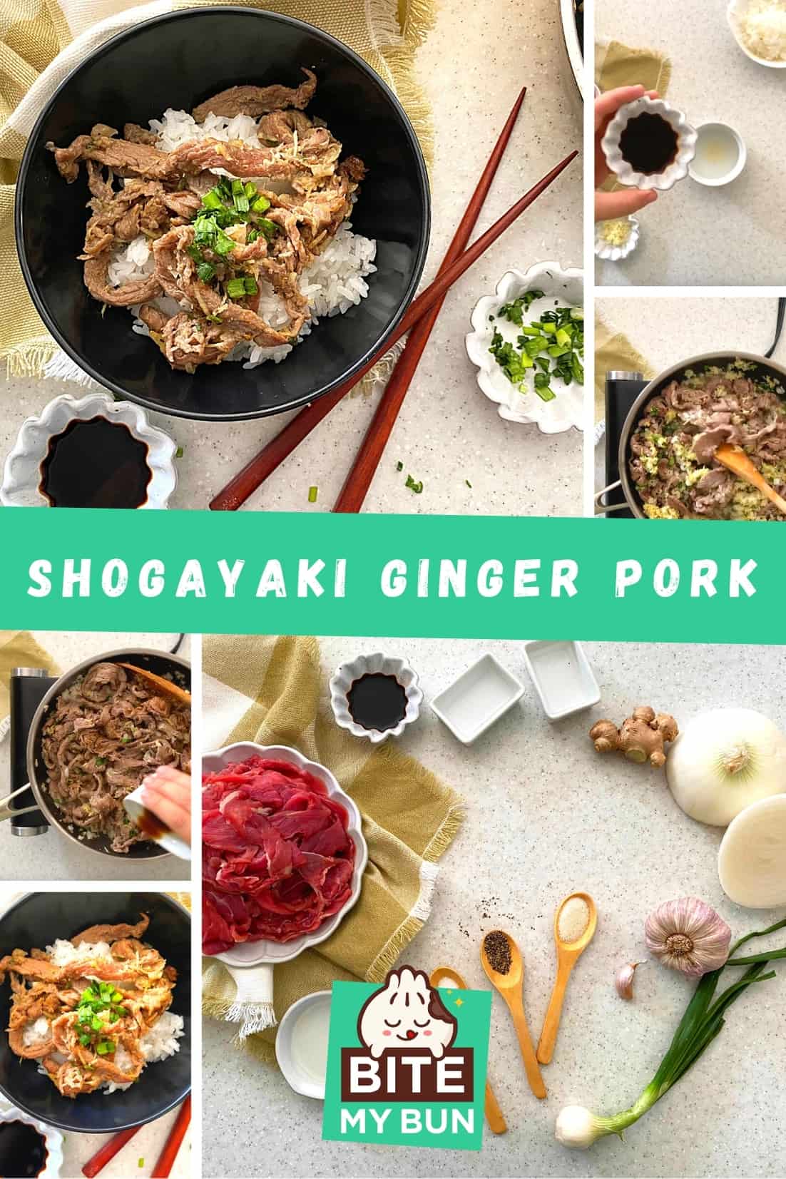 Recipe ea kolobe ea ginger ea Shogayaki (1)