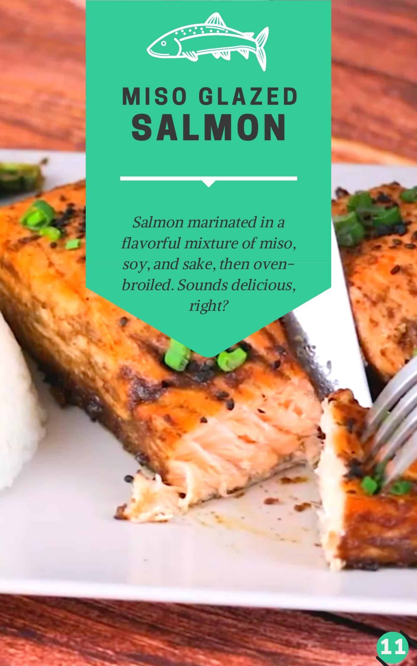 Miso glazed salmon iresiphi