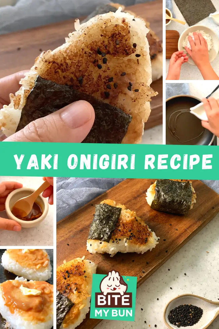 Receita de Yaki onigiri - Lanche de bolinho de arroz grelhado japonês perfeito para bebidas