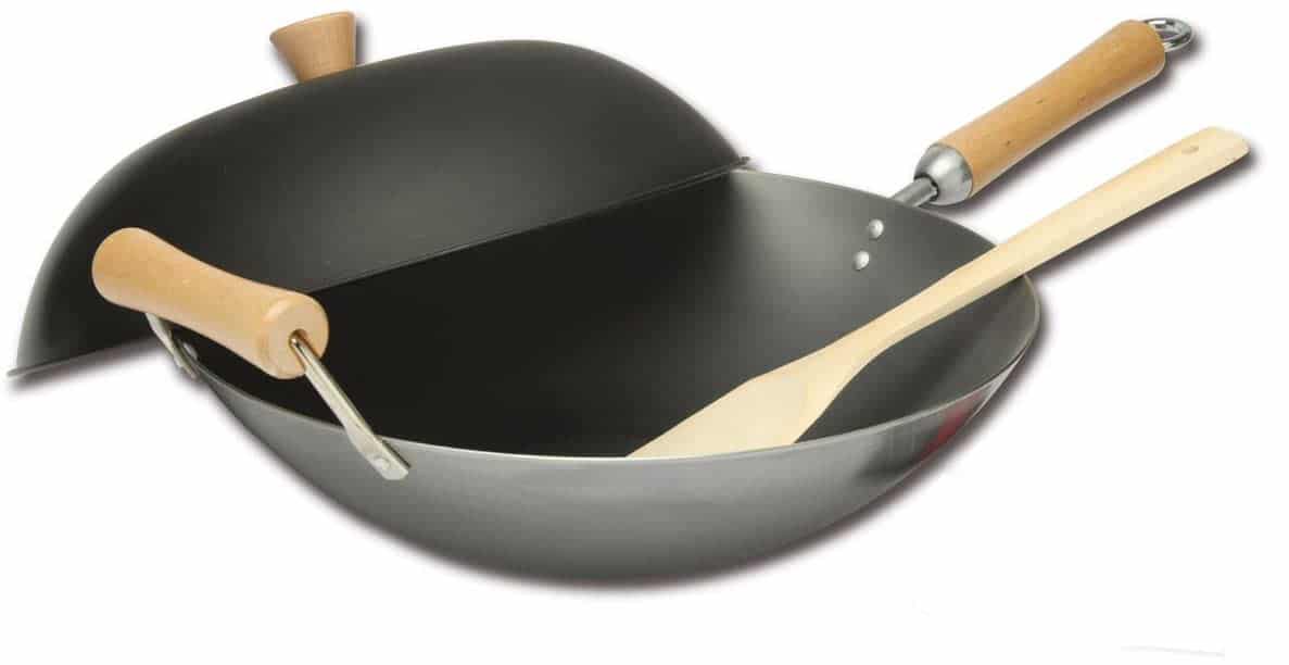 Libaka tse Hloahloa tsa k'habone tšepe Wok bakeng sa motlakase stovetop- Joyce Chen Classic Series