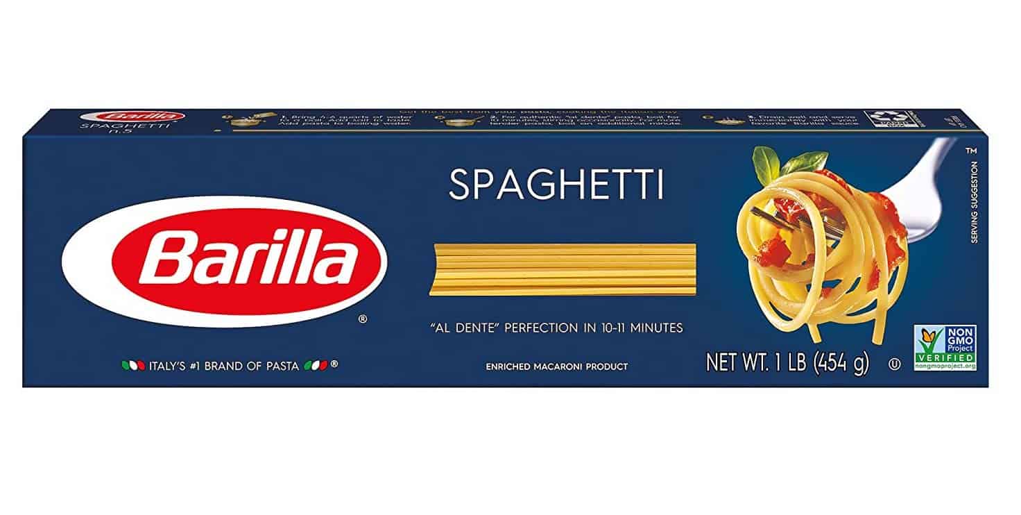 melhor substituto para macarrão ramen BARILLA Blue Box Spaghetti Pasta