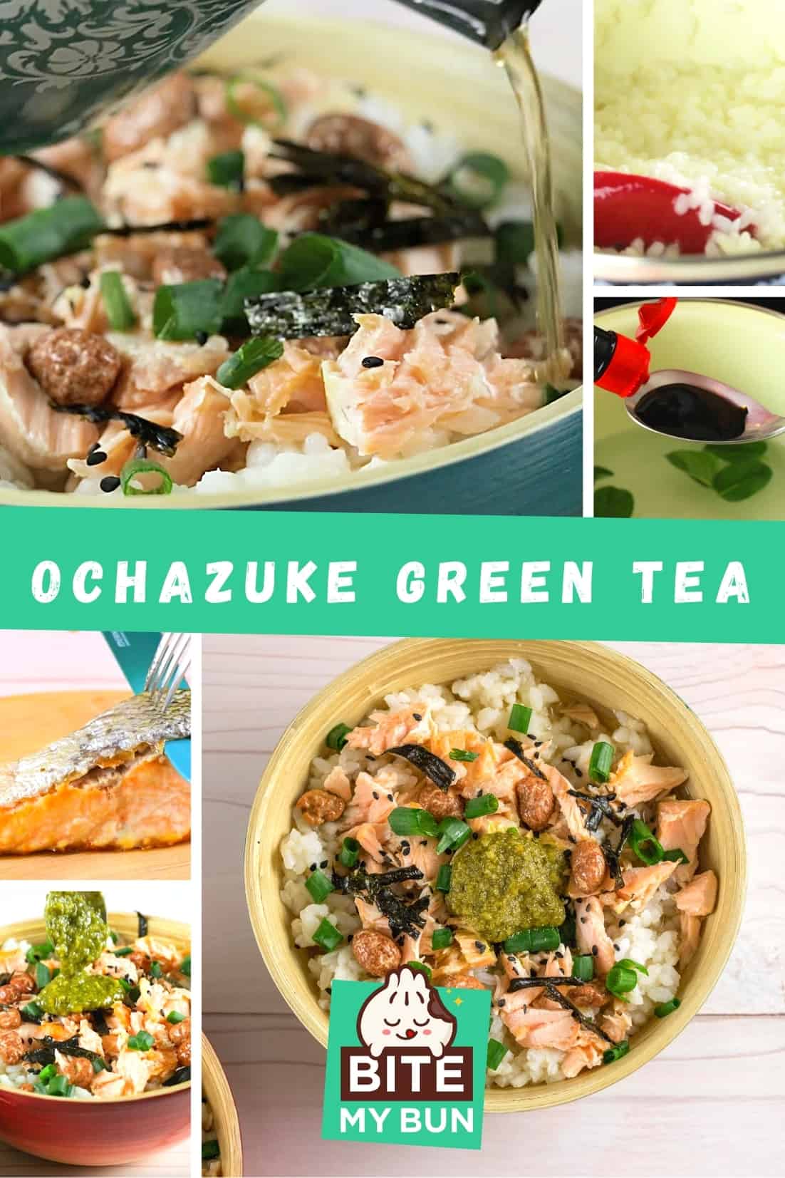 ochazuke green tea and salmon