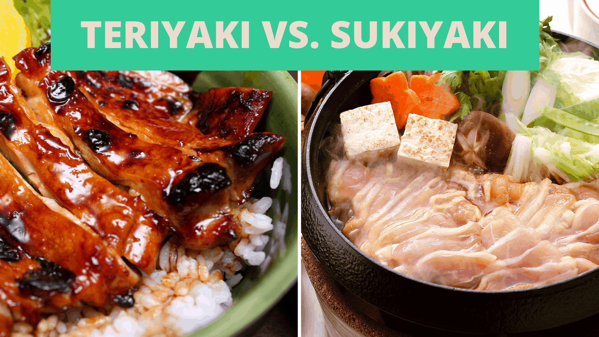 Comparación de teriyaki vs sukiyaki entre estos dos platos japoneses clásicos
