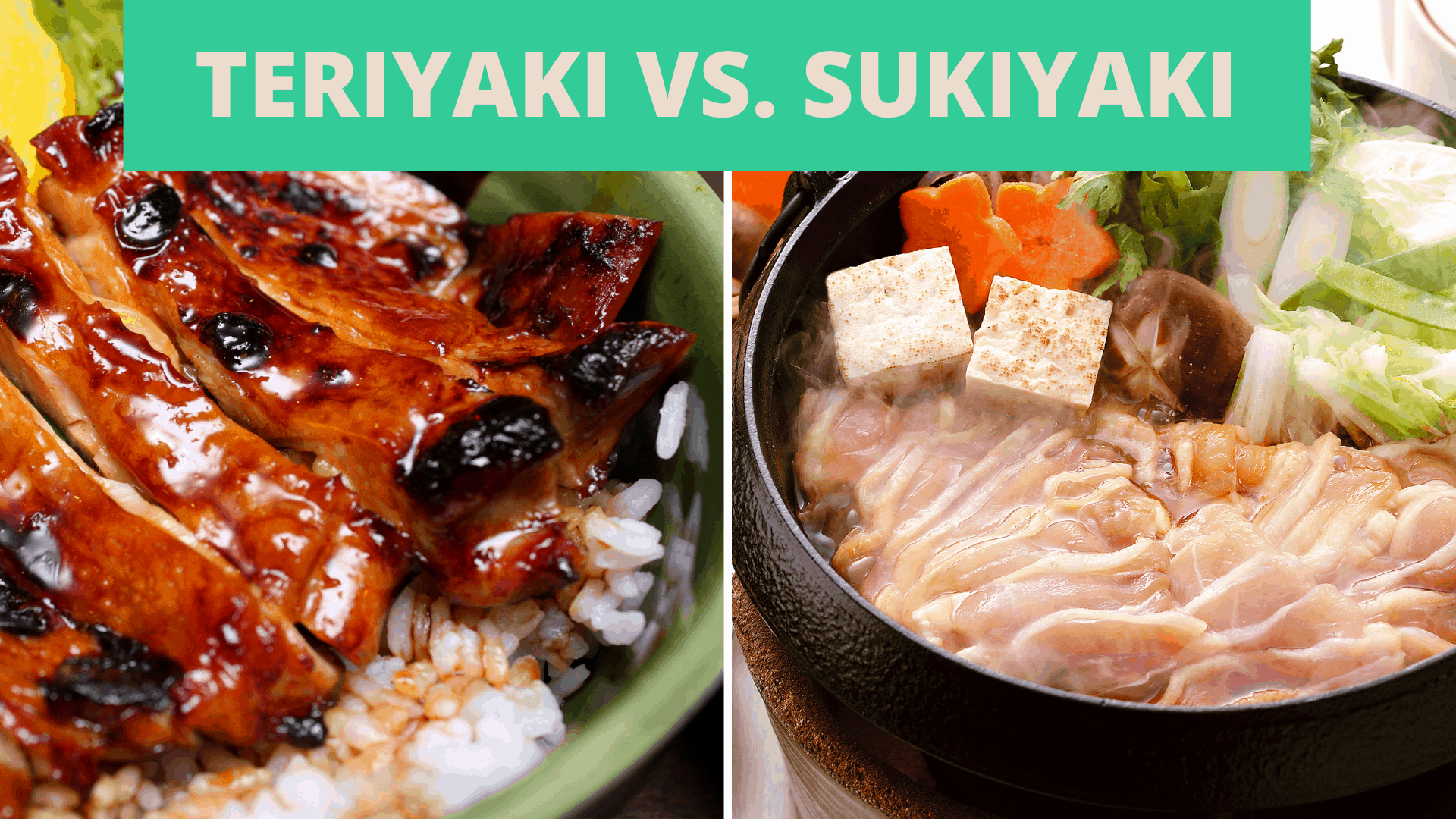 teriyaki vs sukiyaki papiso lipakeng tsa lijana tsena tsa khale tsa Majapane