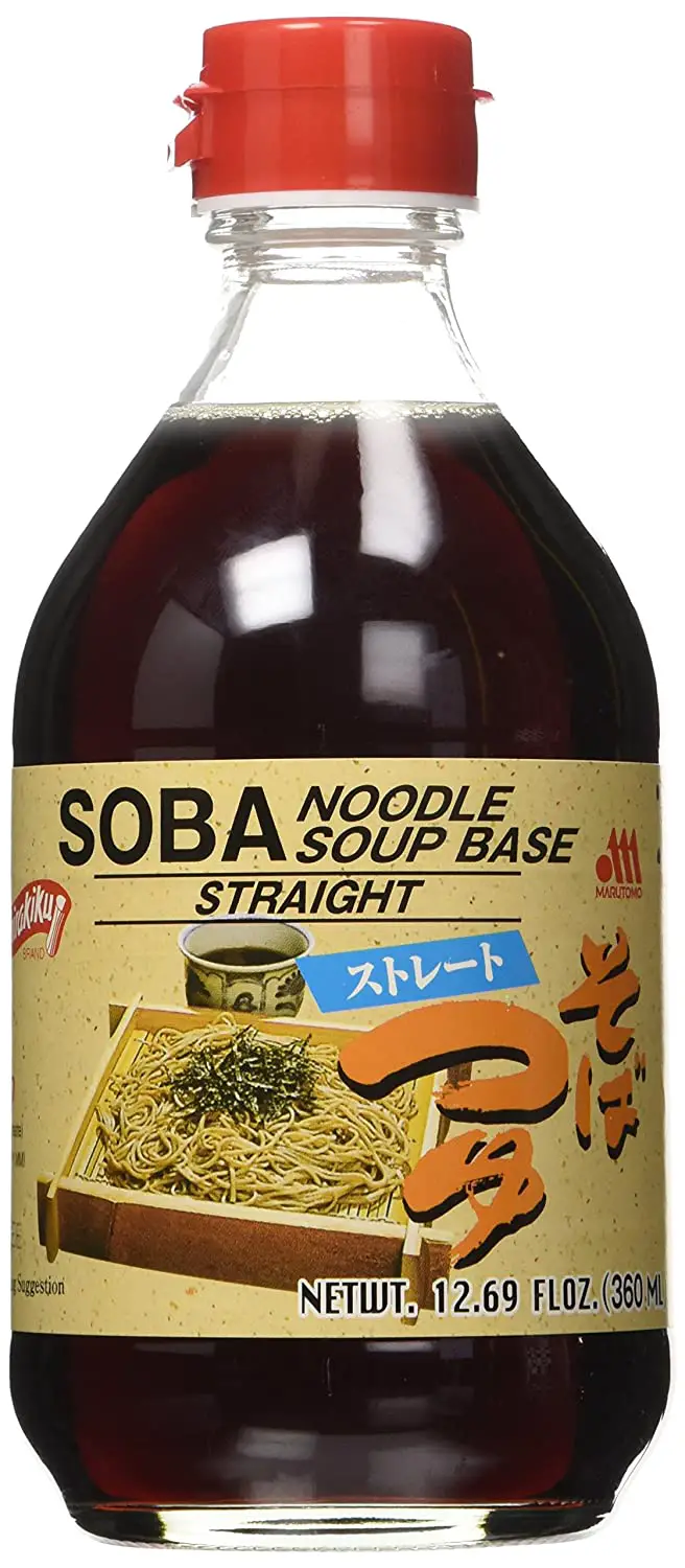 Plej bona rekta tsuyu kaj plej bona por soba nudela supo- Shirakiku Soba Noodle Soup Base