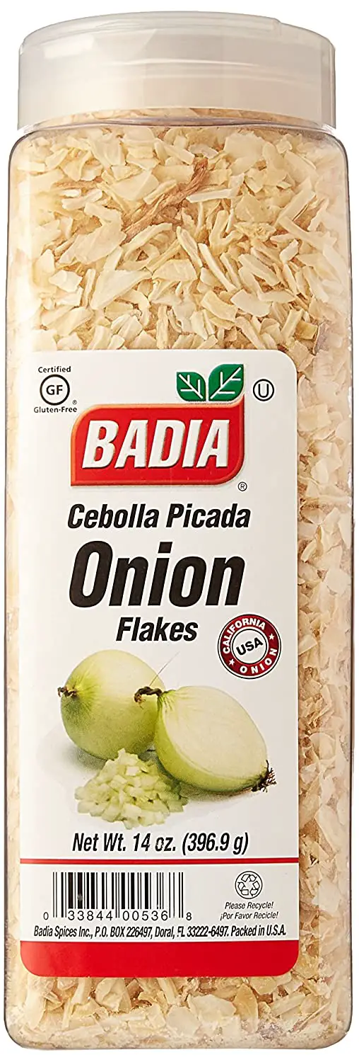 Bästa takoyaki-toppning Grön lök & torkade lökflingor- Badia Onion Flakes