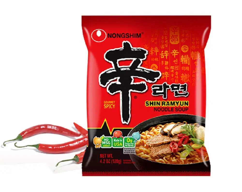 Most popular Korean Ramyun: Shin Spicy Noodles