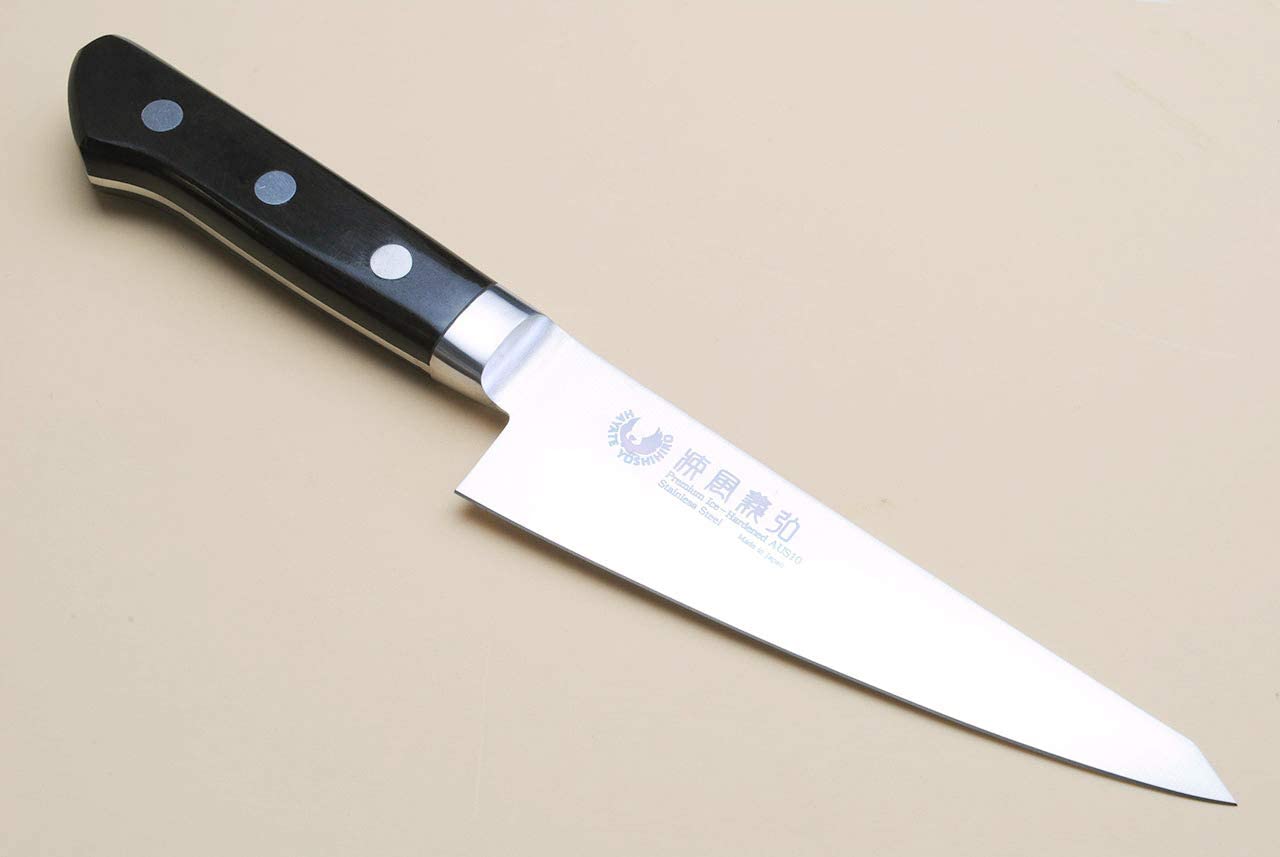 Best honesuki knife for left-handed people- Yoshihiro with background