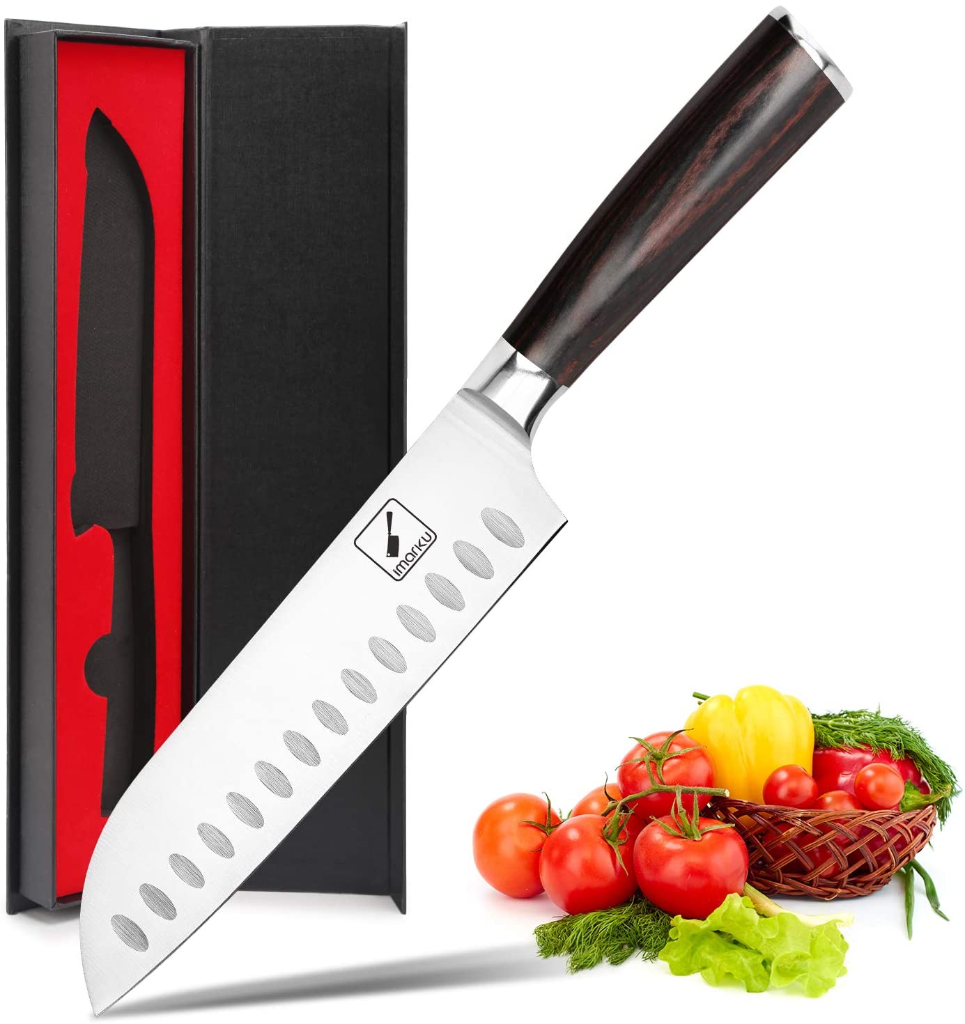 El mejor cuchillo santoku para zurdos: imarku 7 pulgadas Ultra Sharp