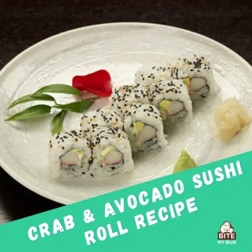 Sushi e monate ntle le risepe ea leoatle: Crab & avocado roll