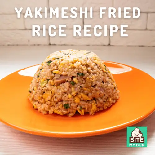 Japanese fried yakimeshi rice recipe image