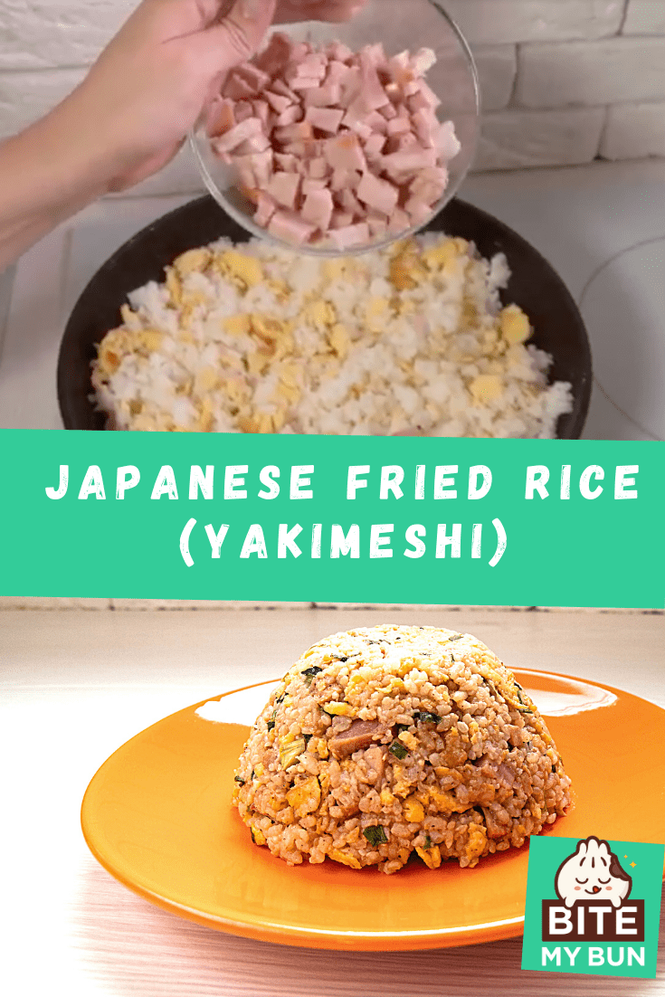 Japanese fried yakimeshi rice recipe pin