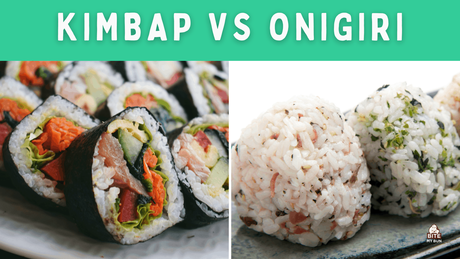 Kimbap contre onigiri | Comparaison de deux plats de riz asiatiques populaires