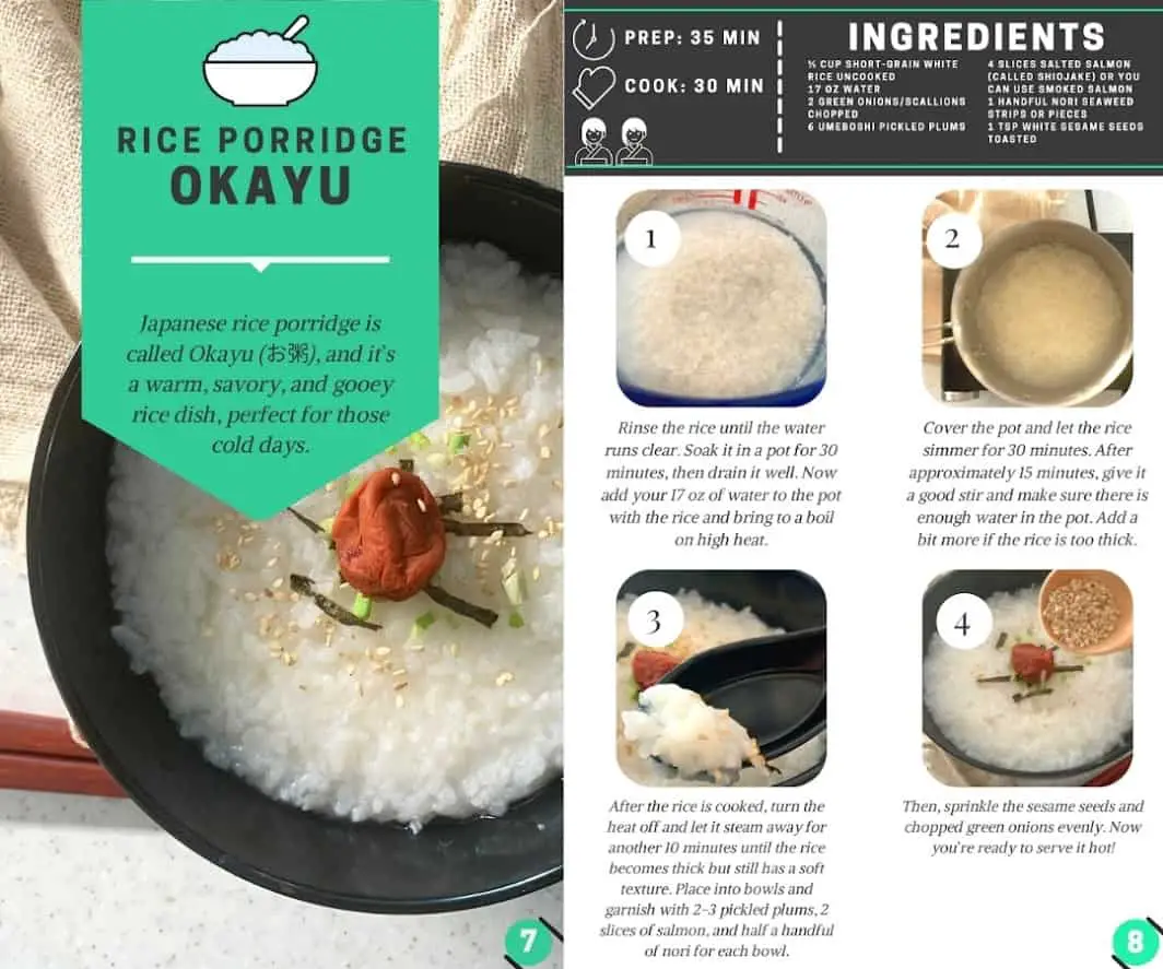 Libro de recetas japonés diseñado