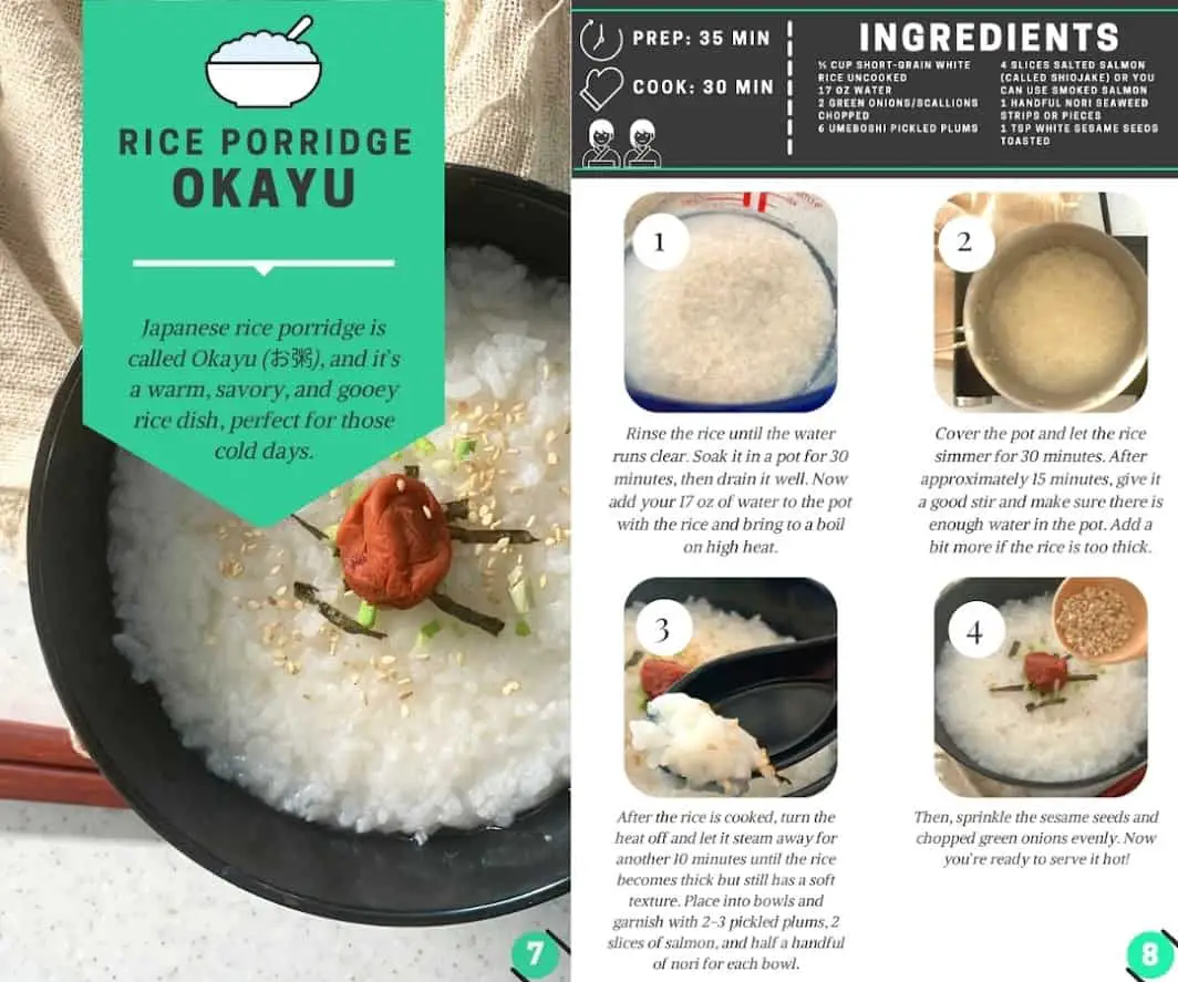 Livro de receitas japonesas de design