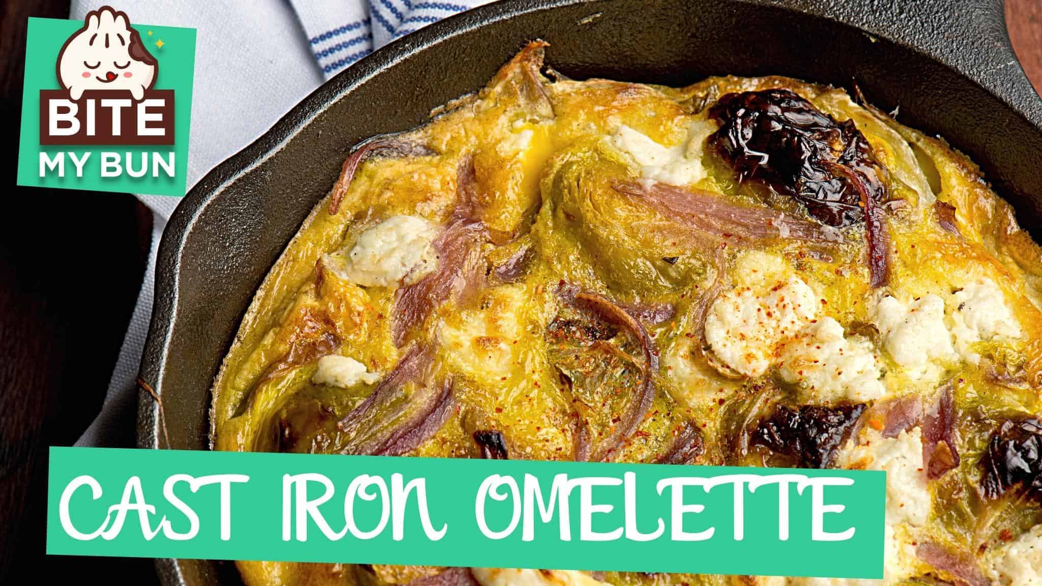 Omelette in a cast iron pan