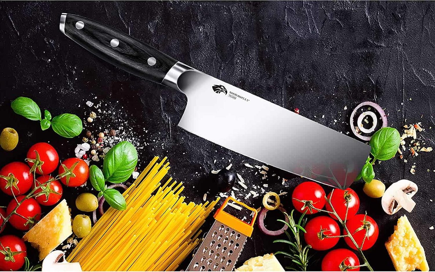 Mejor cuchillo de verduras (Usuba-bocho) - TUO Nakiri Knife 6.5 inch in table