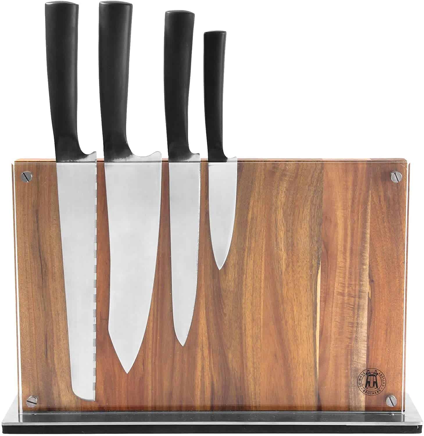 El mejor bloque magnético para cuchillos: Schmidt Brothers Acacia Downtown