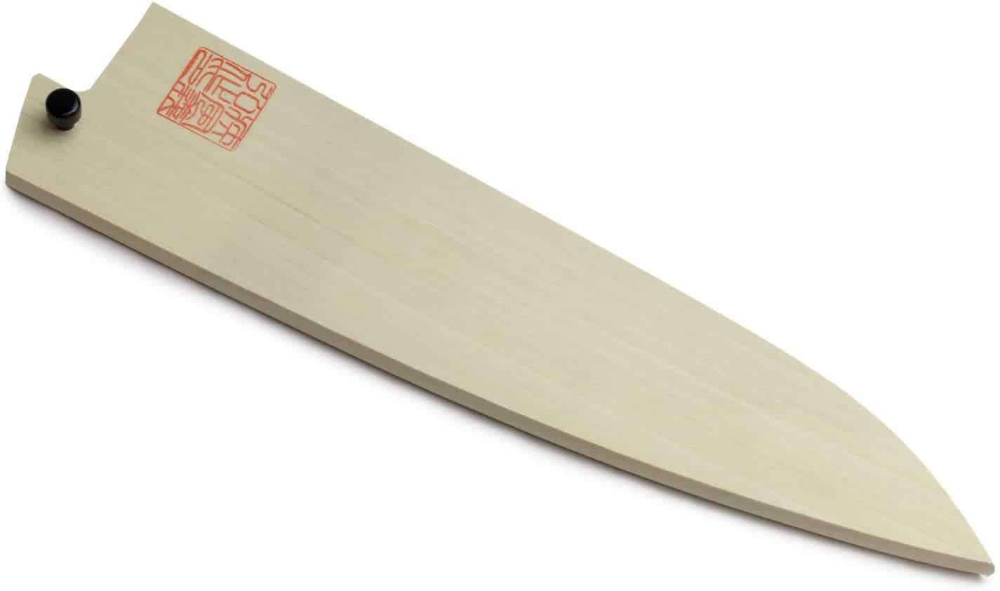 ギュウトナイフに最適な鞘-ヨシヒロナチュラルマグノリアウッドカバー