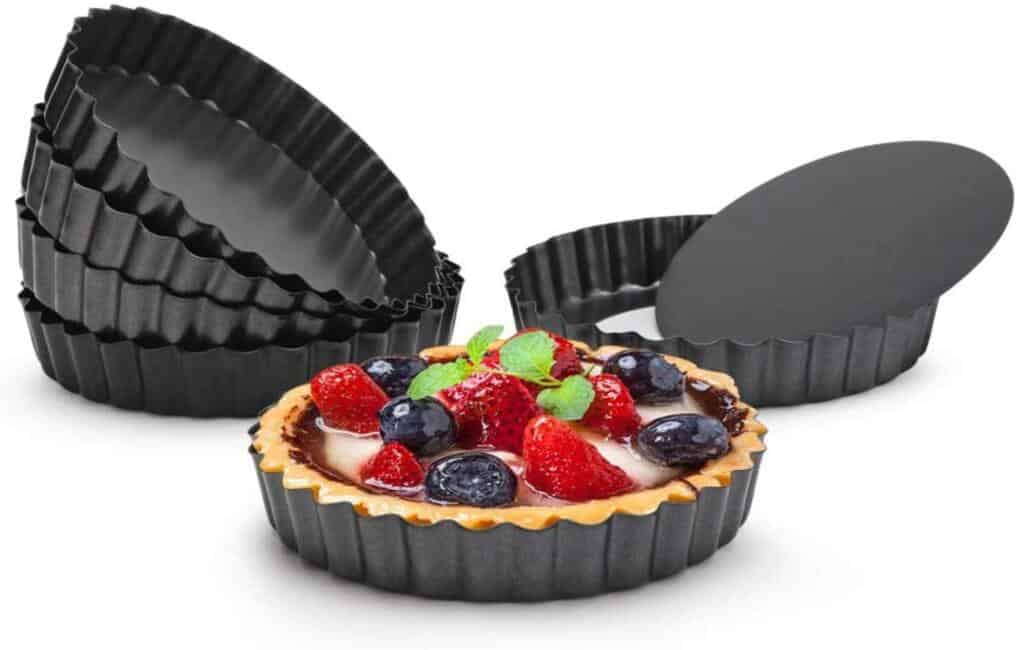 Tosnail 9.5 x 2 Nonstick Tart Pan Quiche Pan Pie Pan with Removable Bottom 