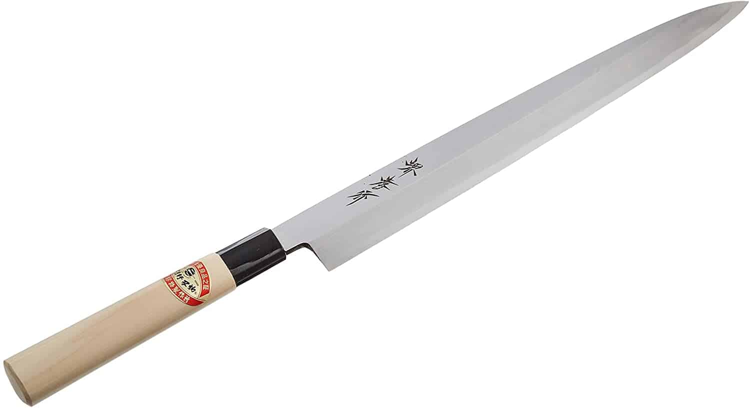 Bästa yanagiba-kniven för sashimi- Sakai Takayuki Hammered Damascus Yanagiba