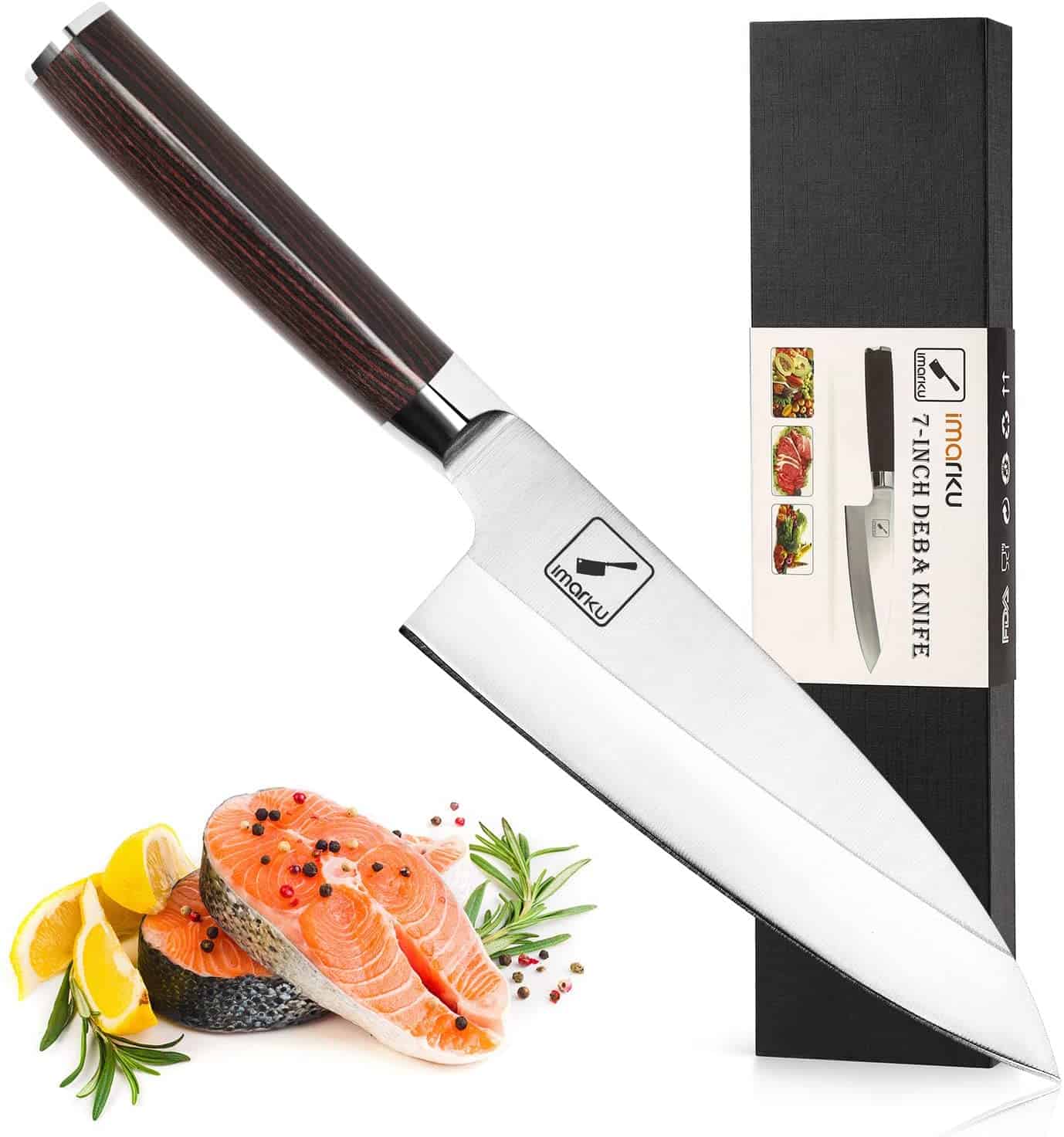Cuchillo deba de mejor valor: cuchillo para filete de pescado imarku de 7 pulgadas