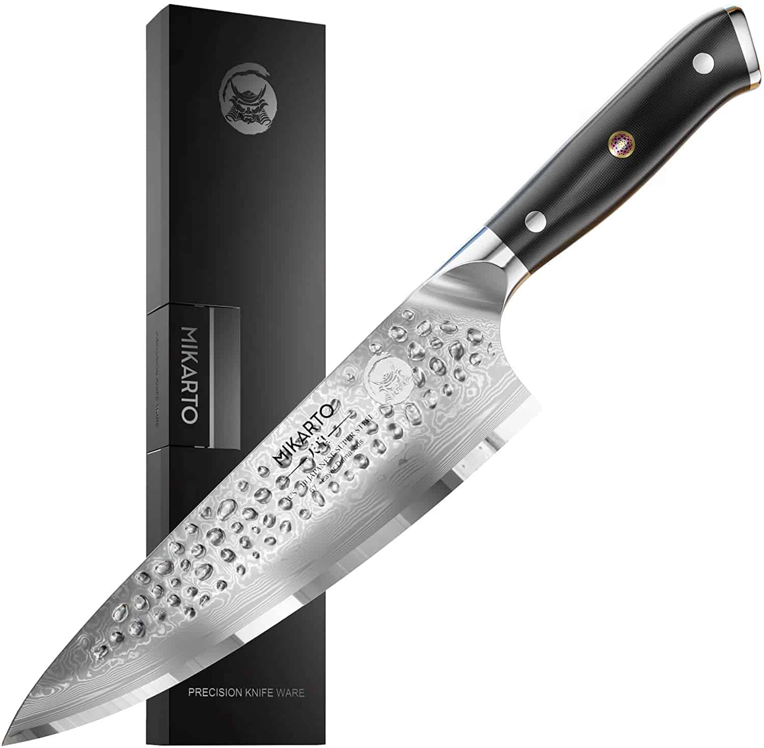 Millor ganivet d'acer japonès AUS 10 per a xefs: ganivet de cuiner japonès Mikarto de 8 polzades Gyuto