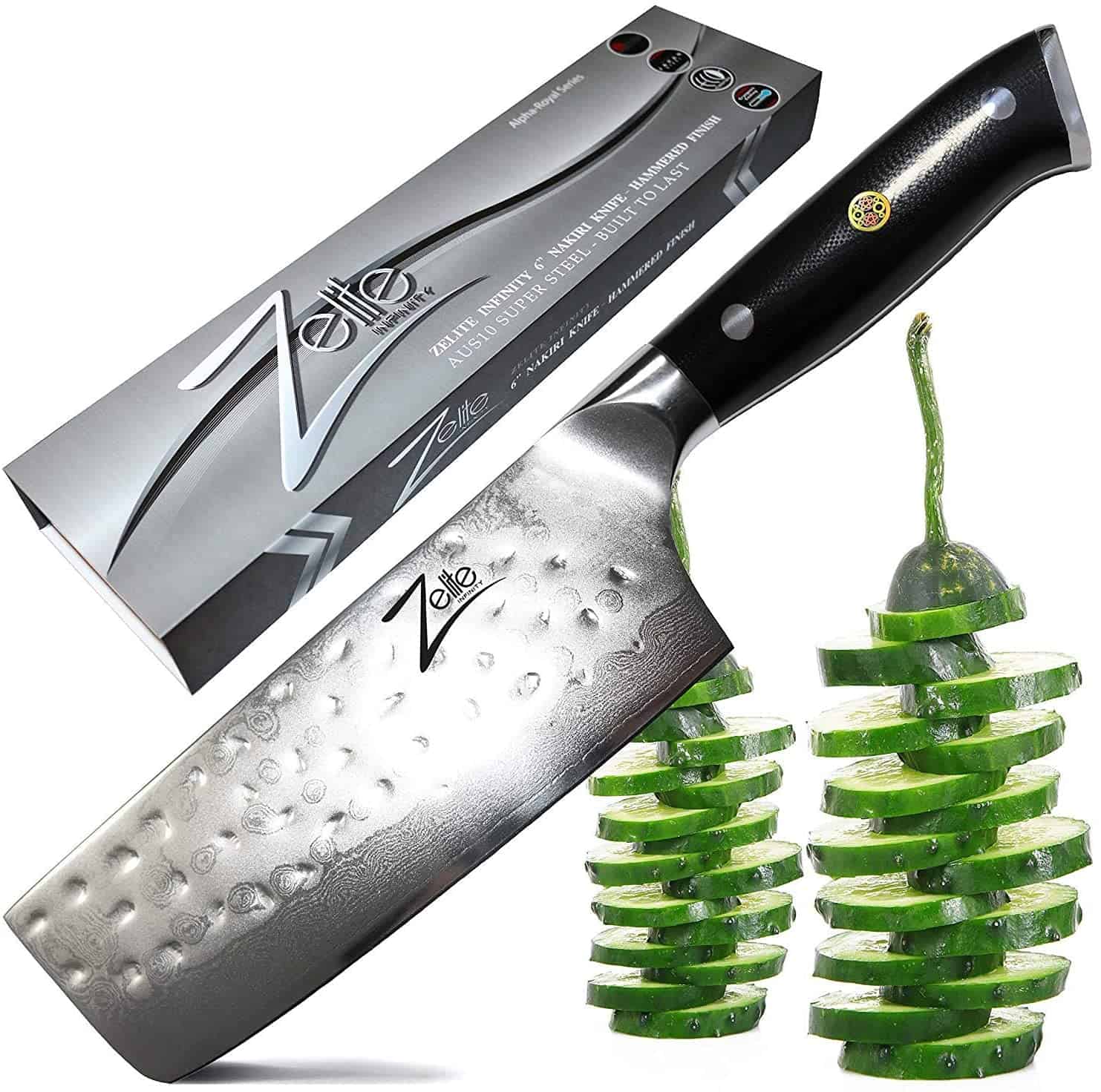 Լավագույն AUS 10 ճապոնական պողպատե դանակ բանջարեղենի համար - Zelite Infinity Nakiri Chef Knife 6 դյույմ