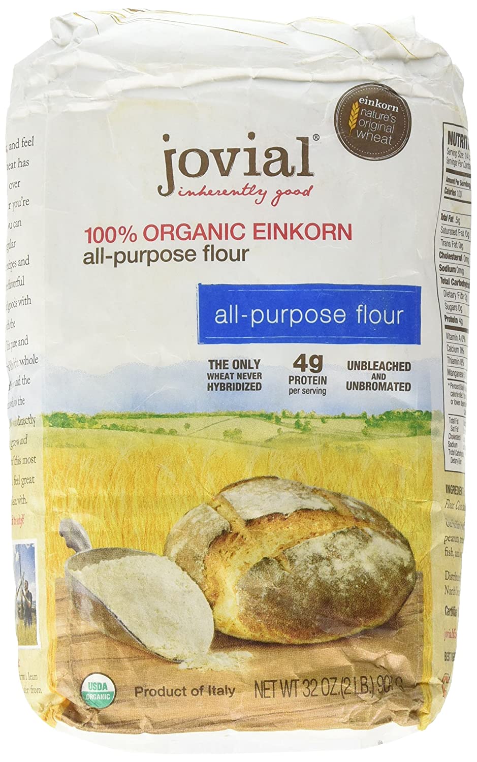 100% farinha de trigo einkorn como substituto da farinha de trigo