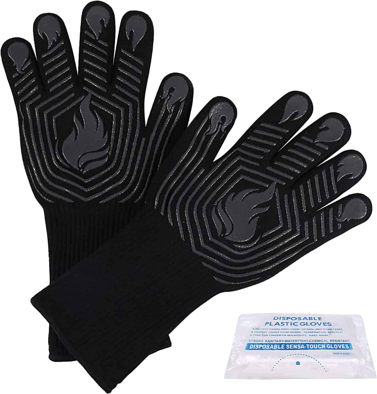 Los mejores guantes de parrilla para yakitori: KUWANI Guantes resistentes al calor Mitones ignífugos