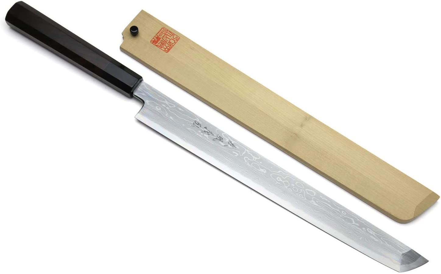 Best premium takobiki knife & best for professional chefs- Yoshihiro Suminagashi Blue Steel #1 Sakimaru
