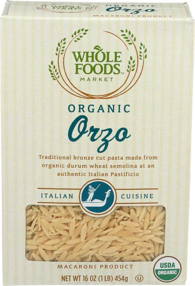 Orzo-risformad pasta som ersättning för basmatiris