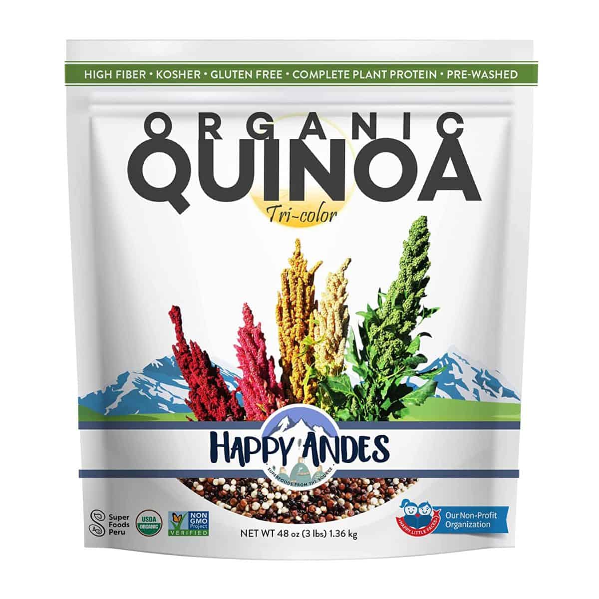 Quinoa in three colors as a substitute for basmati rice