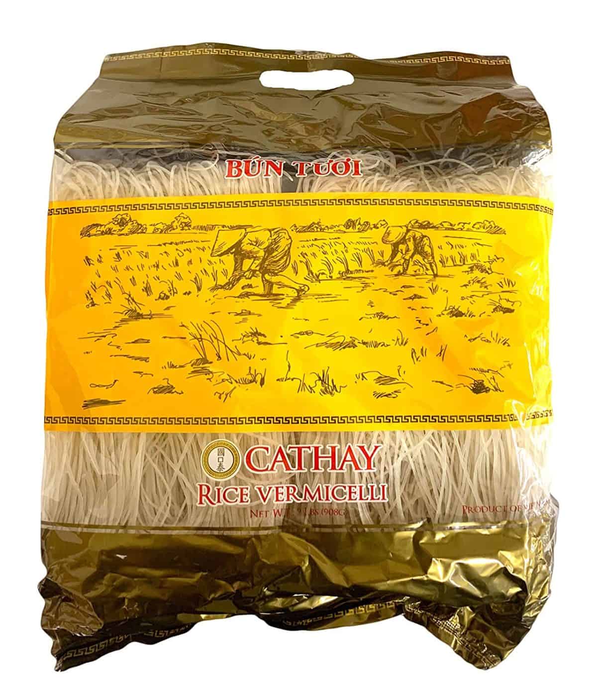 Cathay Vietnamese Arroz Stick Vermicelli fideoak % 100 osagai naturalak, Bun Tuoi Vietnam