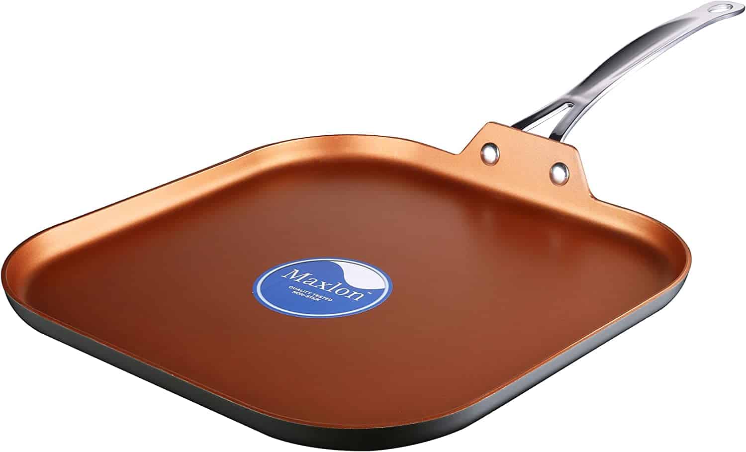 Best flat top square griddle pan for induction- COOKSMARK 11-Inch Copper