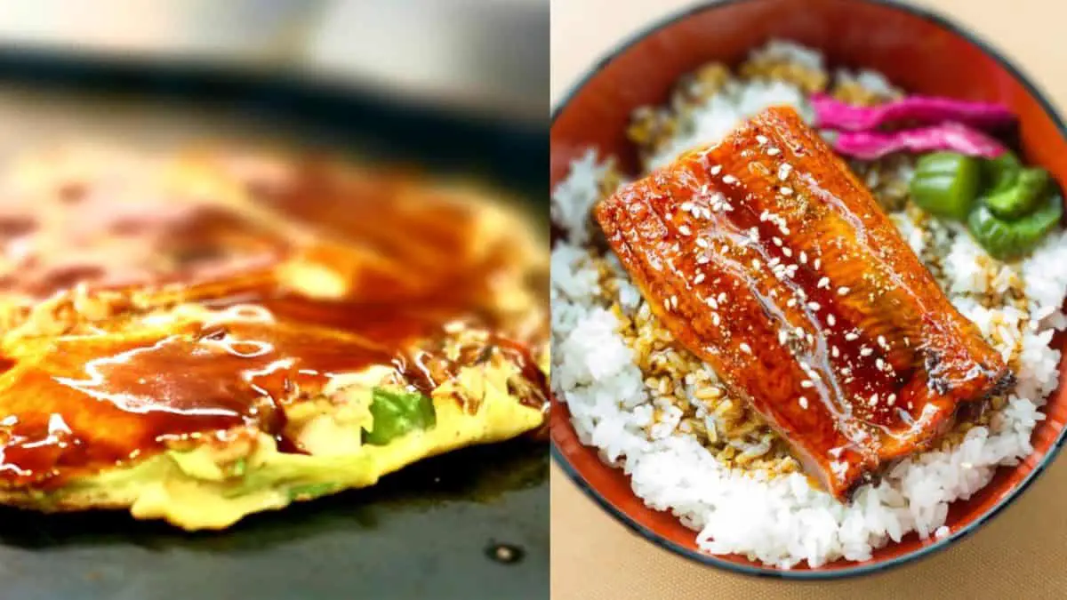 Suugo Okonomiyaki vs nitsume unagi eel suugo