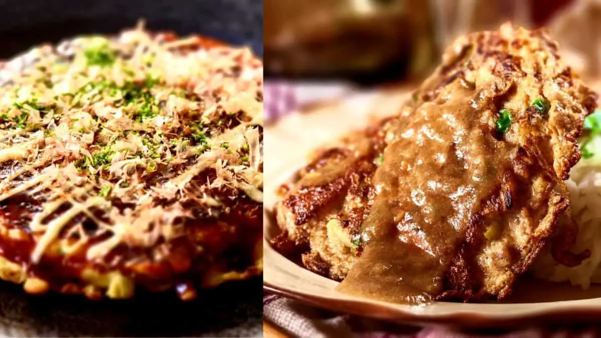 Okonomiyaki vs oeuf foo jeune