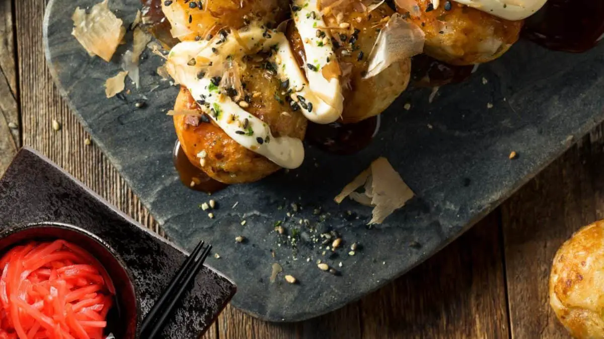 Takoyaki com beni shoga