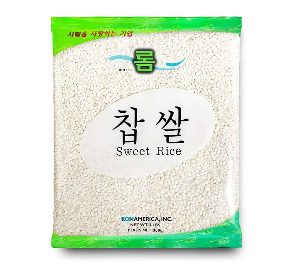 ROM AMERICA Sweet Sticky Glutinous kortkornigt vitt ris för asiatisk matlagning och desserter - Thai Mango Sticky Rice, godis, pudding, koreansk Tteok-riskårta