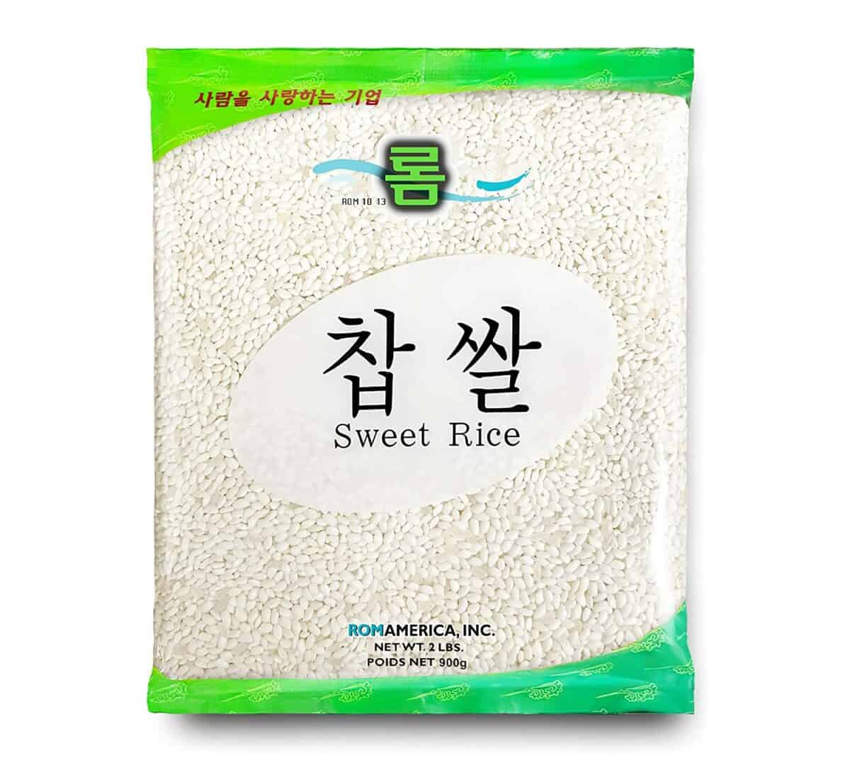 ROM AMERICA Riz blanc gluant sucré à grains courts pour la cuisine asiatique et les desserts - Riz gluant à la mangue thaïlandaise, bonbons, pouding, gâteau de riz coréen Tteok