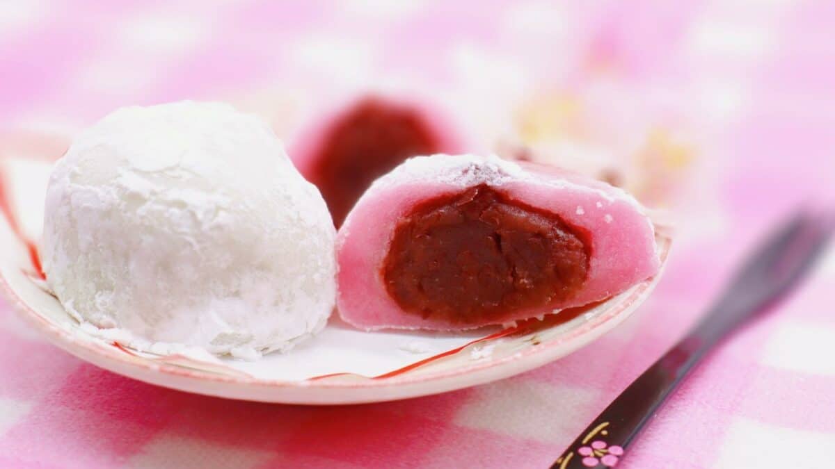 Bolas de arroz mochi rellenas de Daifuku