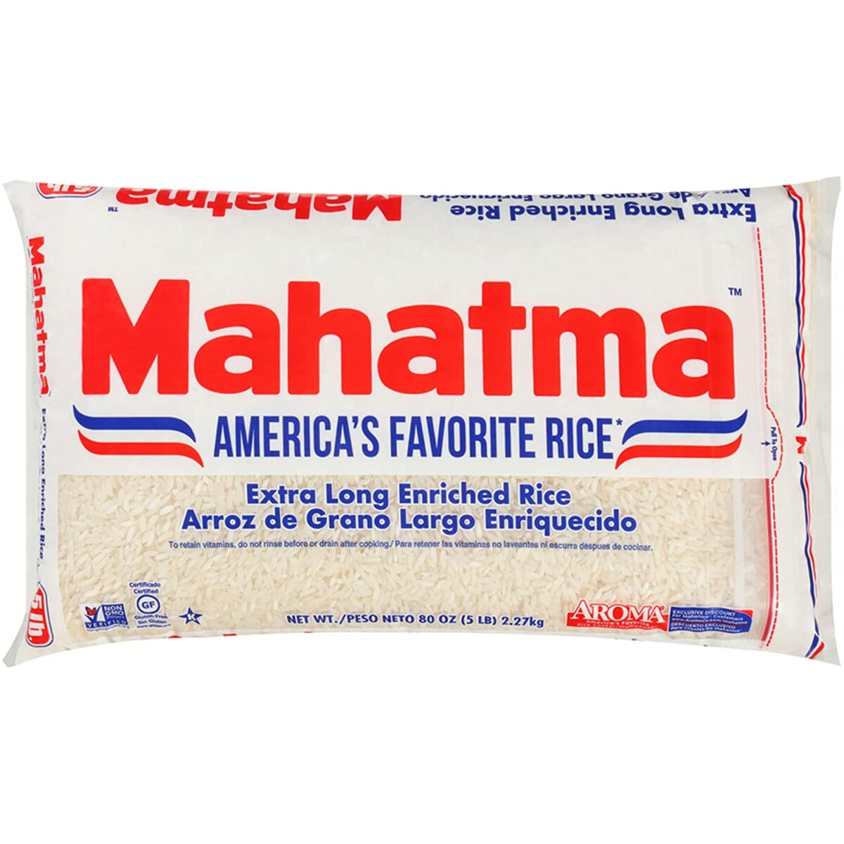 Arroz branco Mahatma Extra-Long-Grain como substituto do arroz pegajoso