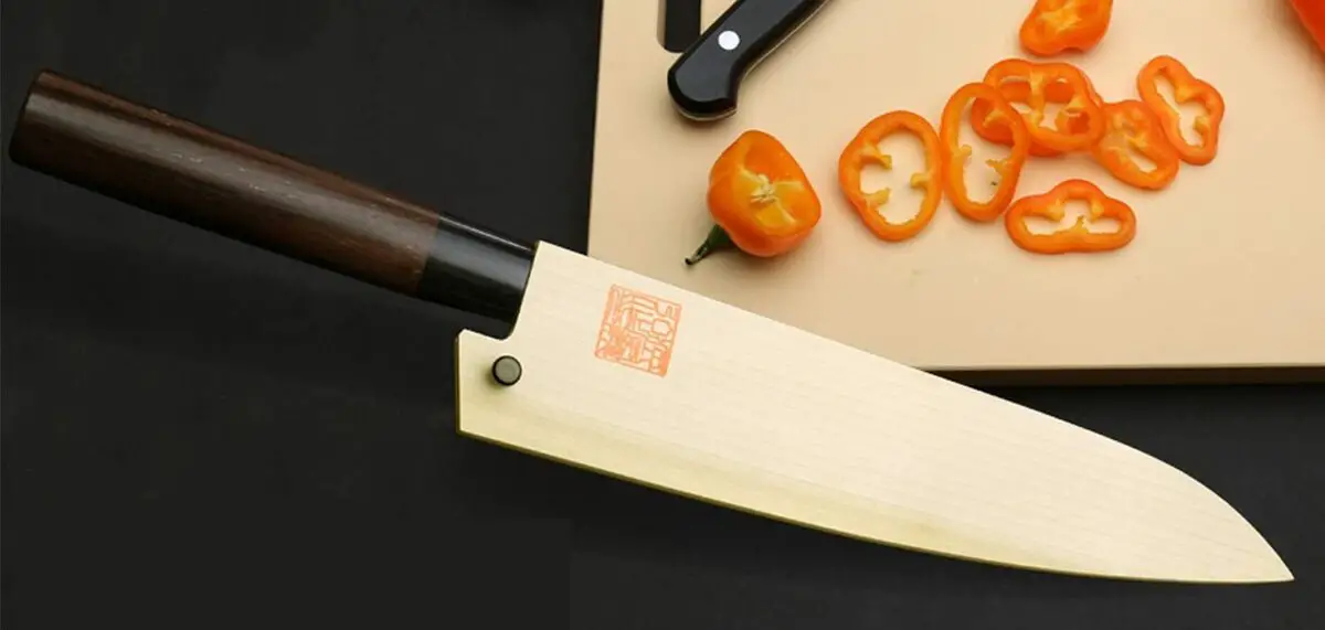 ベスト沙耶 義弘 天然朴の木 沙耶カバー 牛刀用 210mm