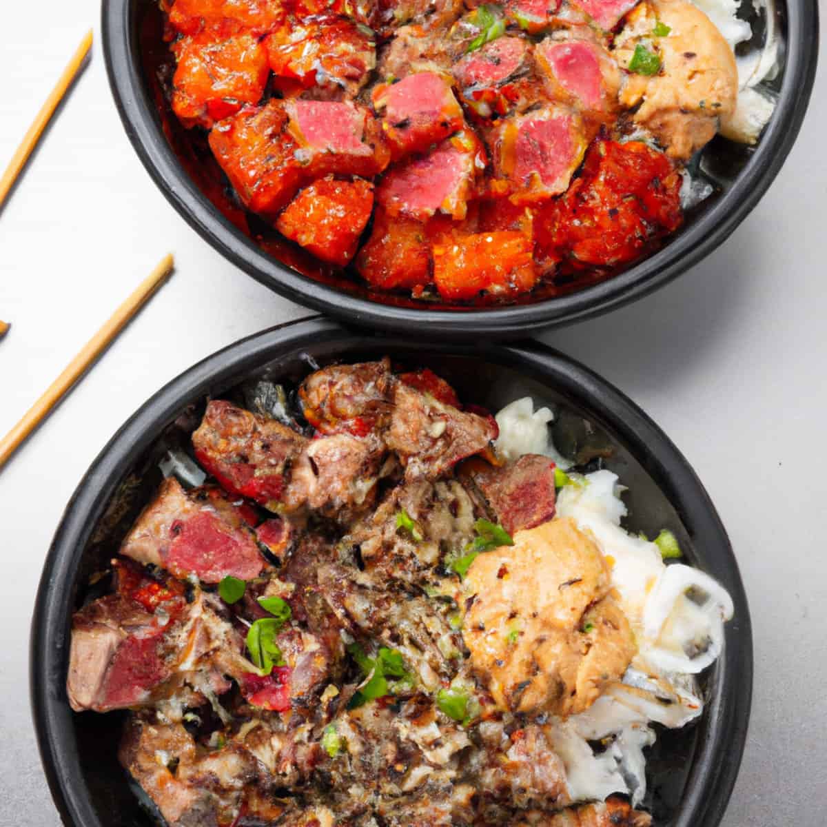 Hibachi Bowl pret Poke Bowl | Divu garšīgu ēdienu salīdzināšana