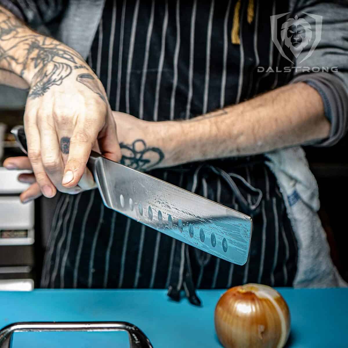 Nakiri cleaver for chopping vegetables