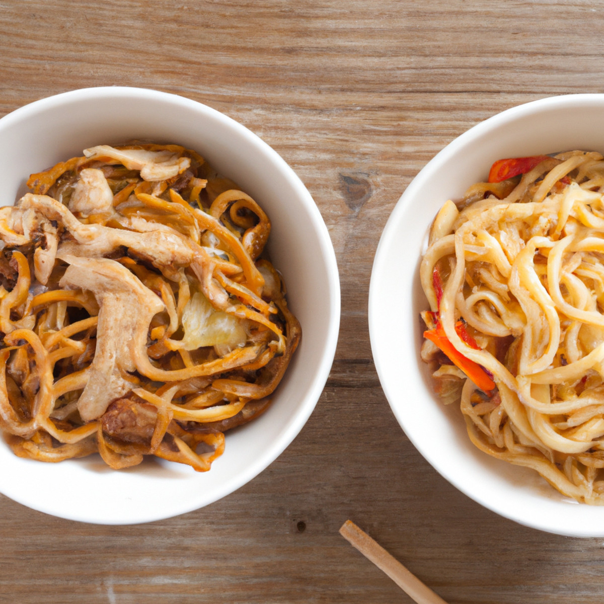 Hibachi Noodles vs Lo Mein - Müqayisə edilmiş iki Asiya ştapel